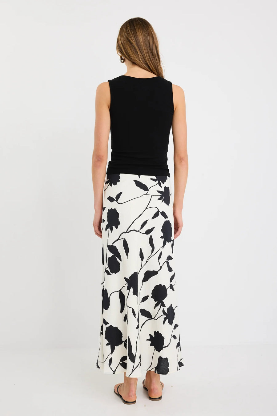 STORIES BE TOLD PRODIGY IVORY FLORAL BIAS CUT MIDI SKIRT - WILDROSE