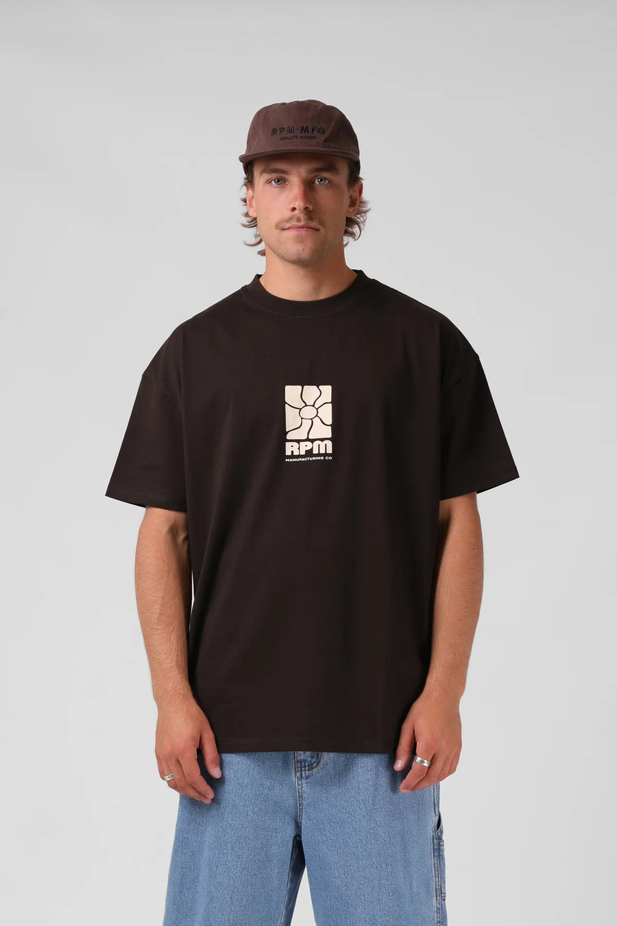 RPM FLOWER OS TEE - ESPRESSO - WILDROSE