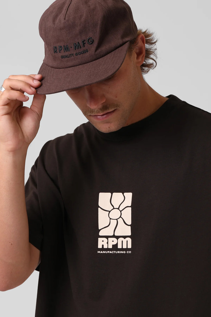 RPM FLOWER OS TEE - ESPRESSO - WILDROSE