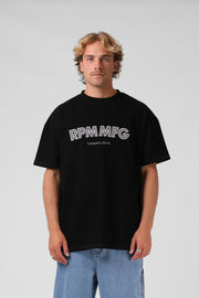 RPM SANDED APP OS TEE - BLACK - WILDROSE