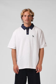 RPM PRO POLO - WHITE MARL/NAVY - WILDROSE