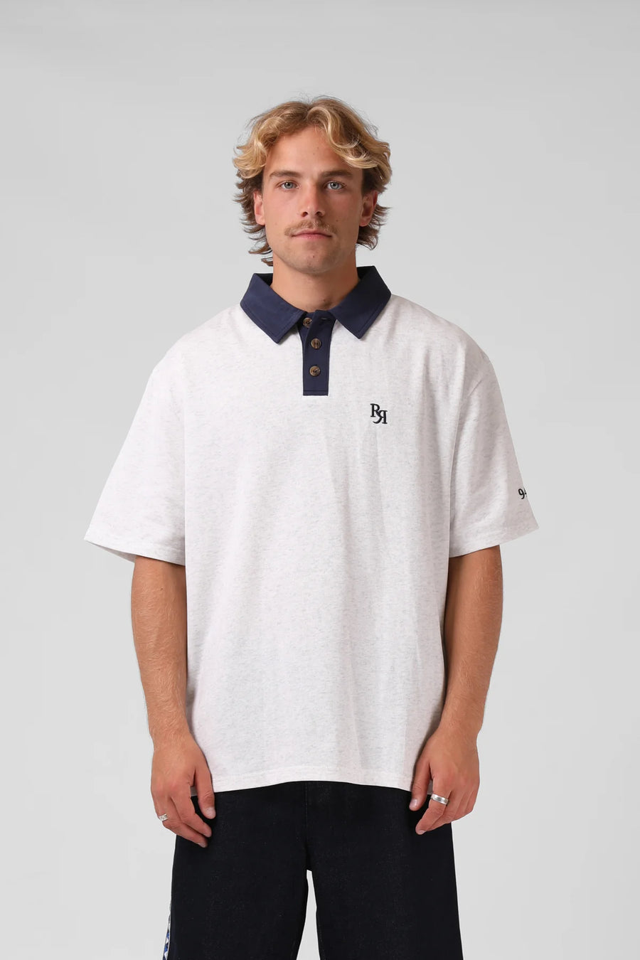 RPM PRO POLO - WHITE MARL/NAVY - WILDROSE