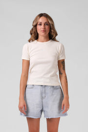 RPM HEART RIBBED TEE - OFF WHITE - WILDROSE