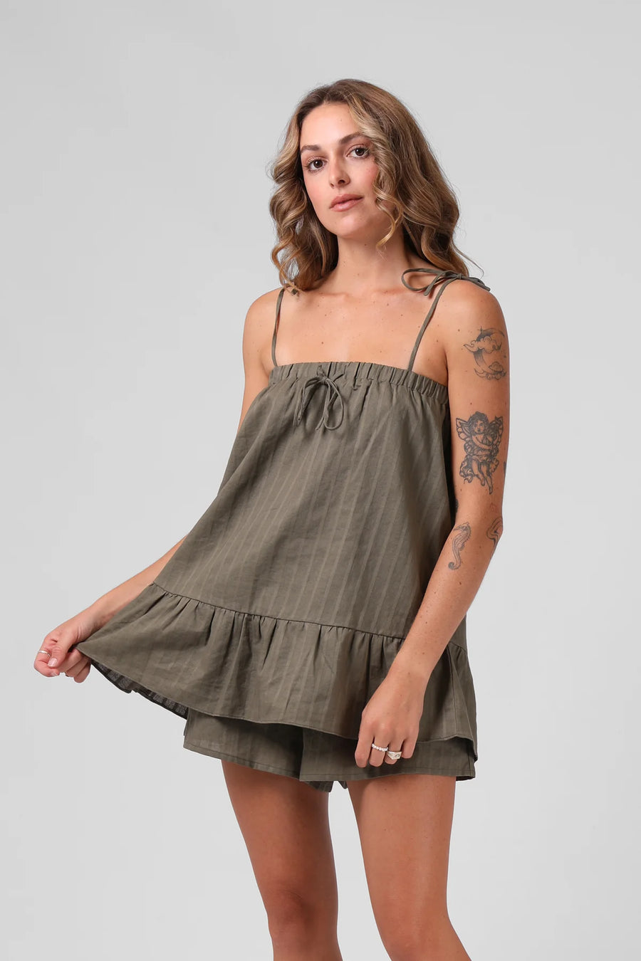 RPM TILLY TOP - OLIVE TEXTURED - WILDROSE