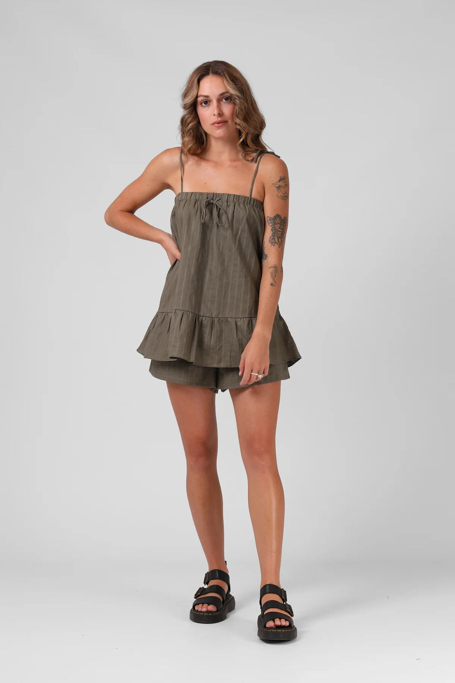 RPM TILLY TOP - OLIVE TEXTURED - WILDROSE