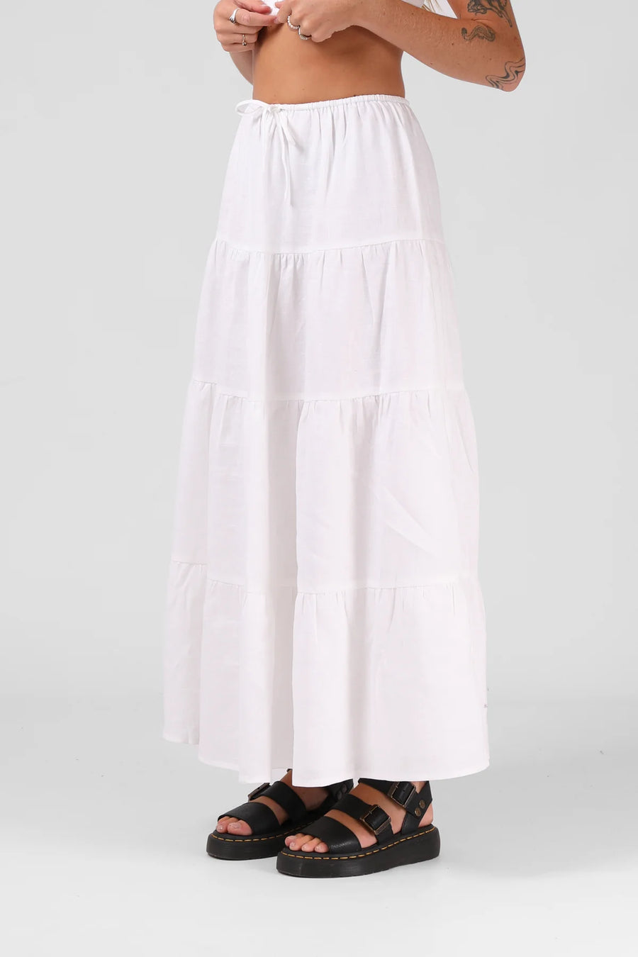 RPM RUBY MAXI SKIRT - WHITE - WILDROSE