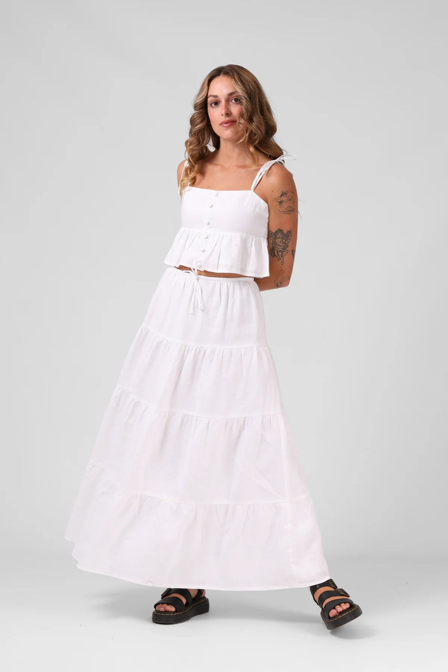 RPM RUBY MAXI SKIRT - WHITE - WILDROSE