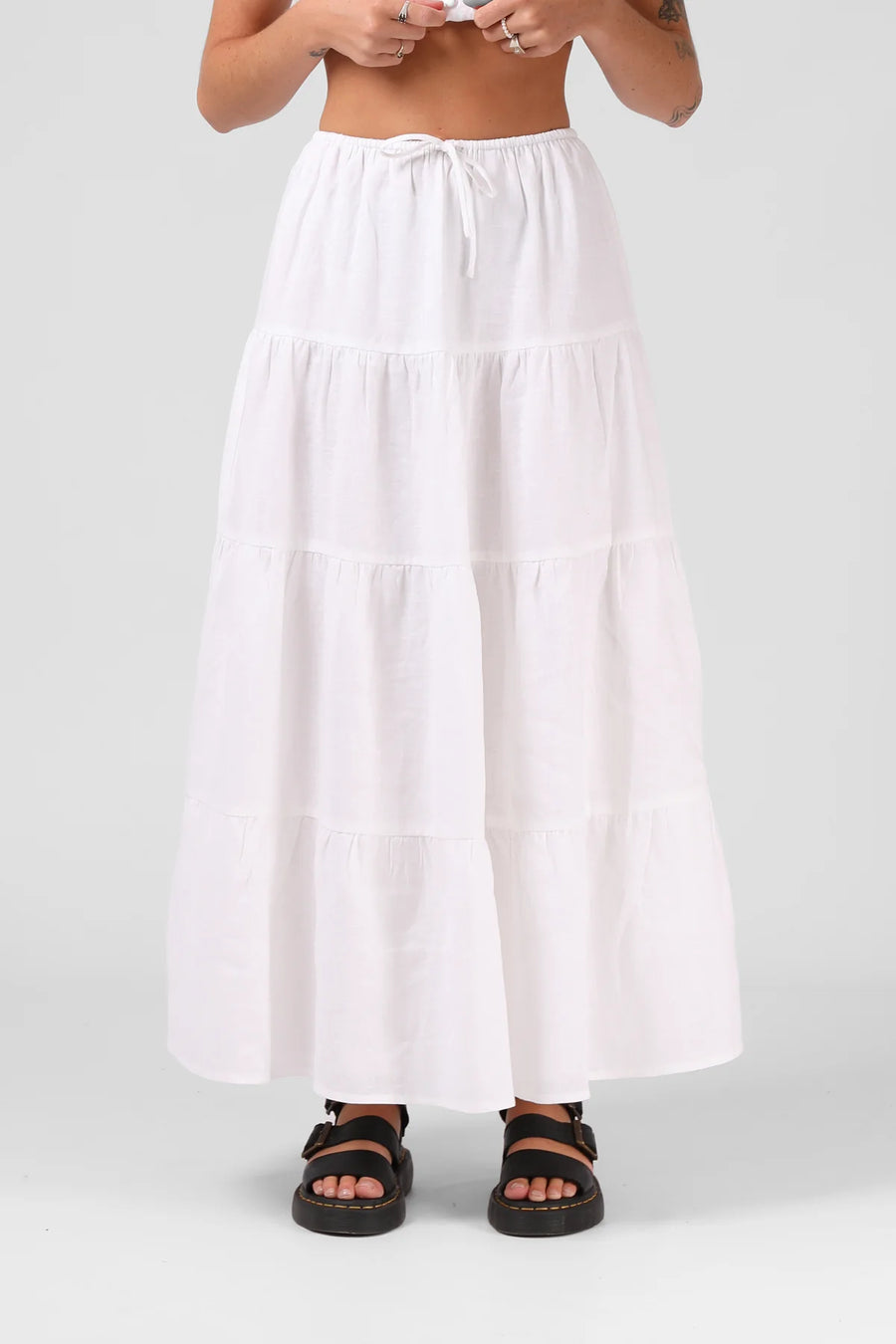 RPM RUBY MAXI SKIRT - WHITE - WILDROSE