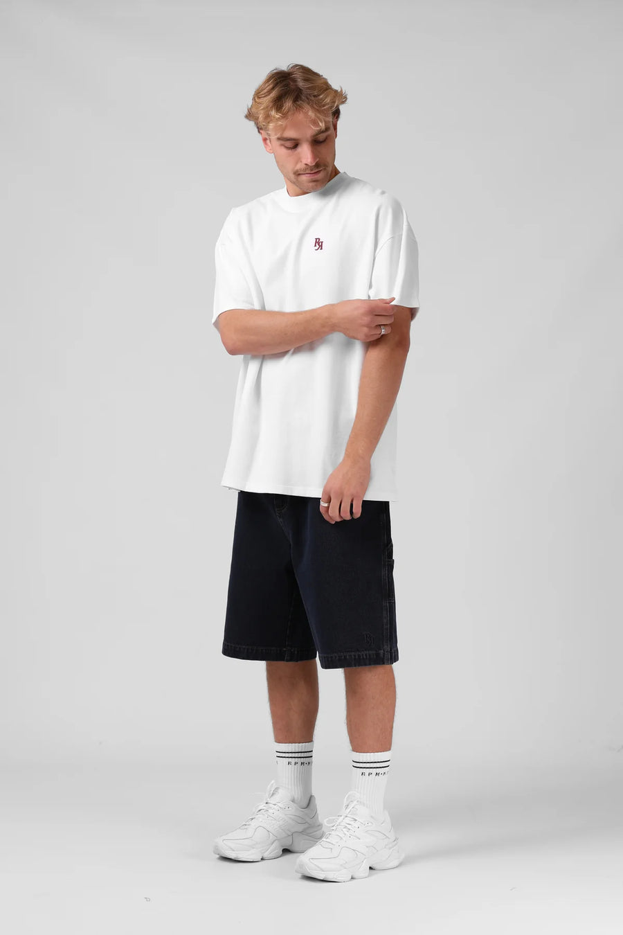 RPM V2 SANDED OS TEE - WHITE WILDROSE