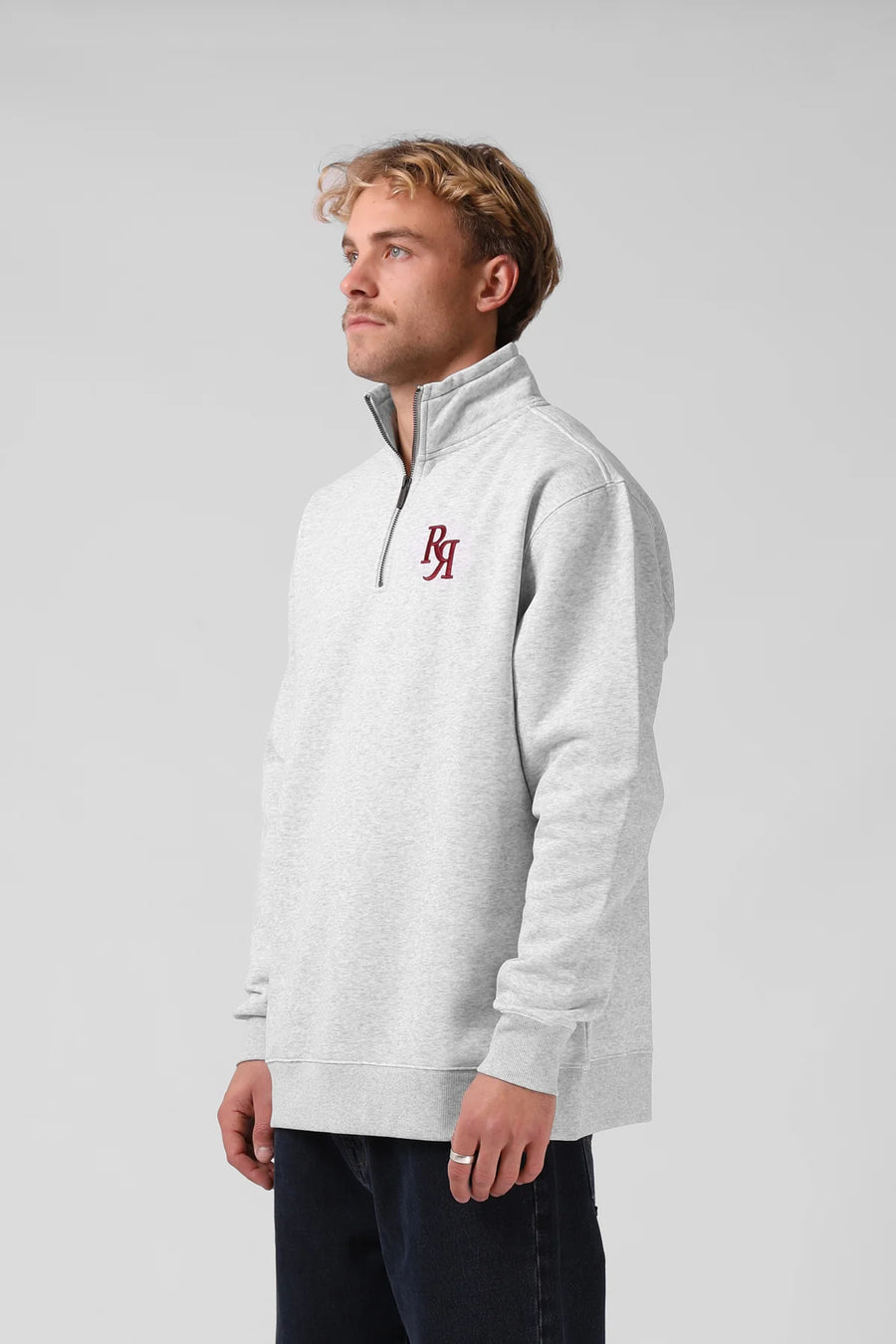 RPM TRACK 1/4 ZIP - WHITE MARL - WILDROSE