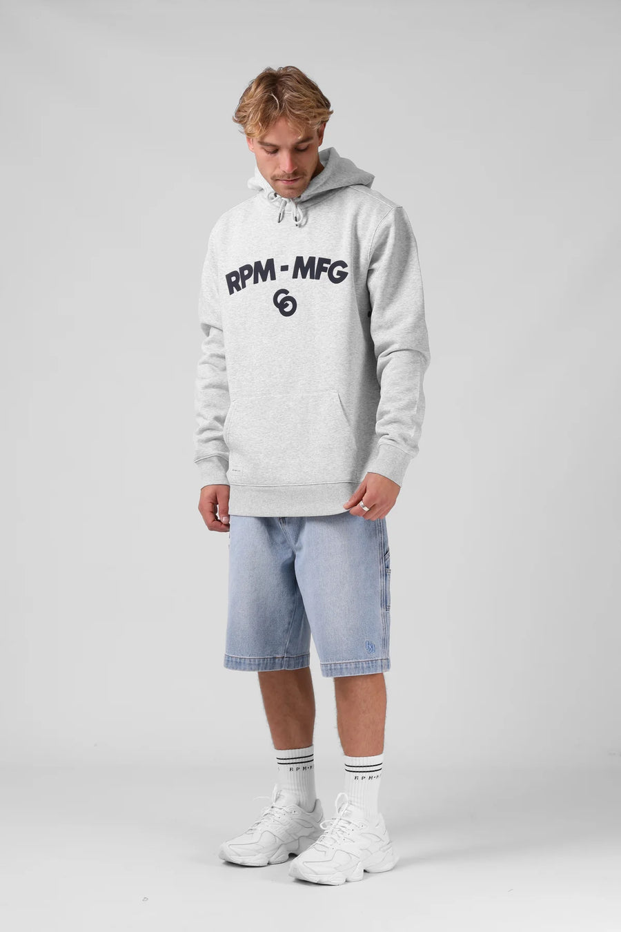RPM LINK HOOD - WHITE MARL - WILDROSE