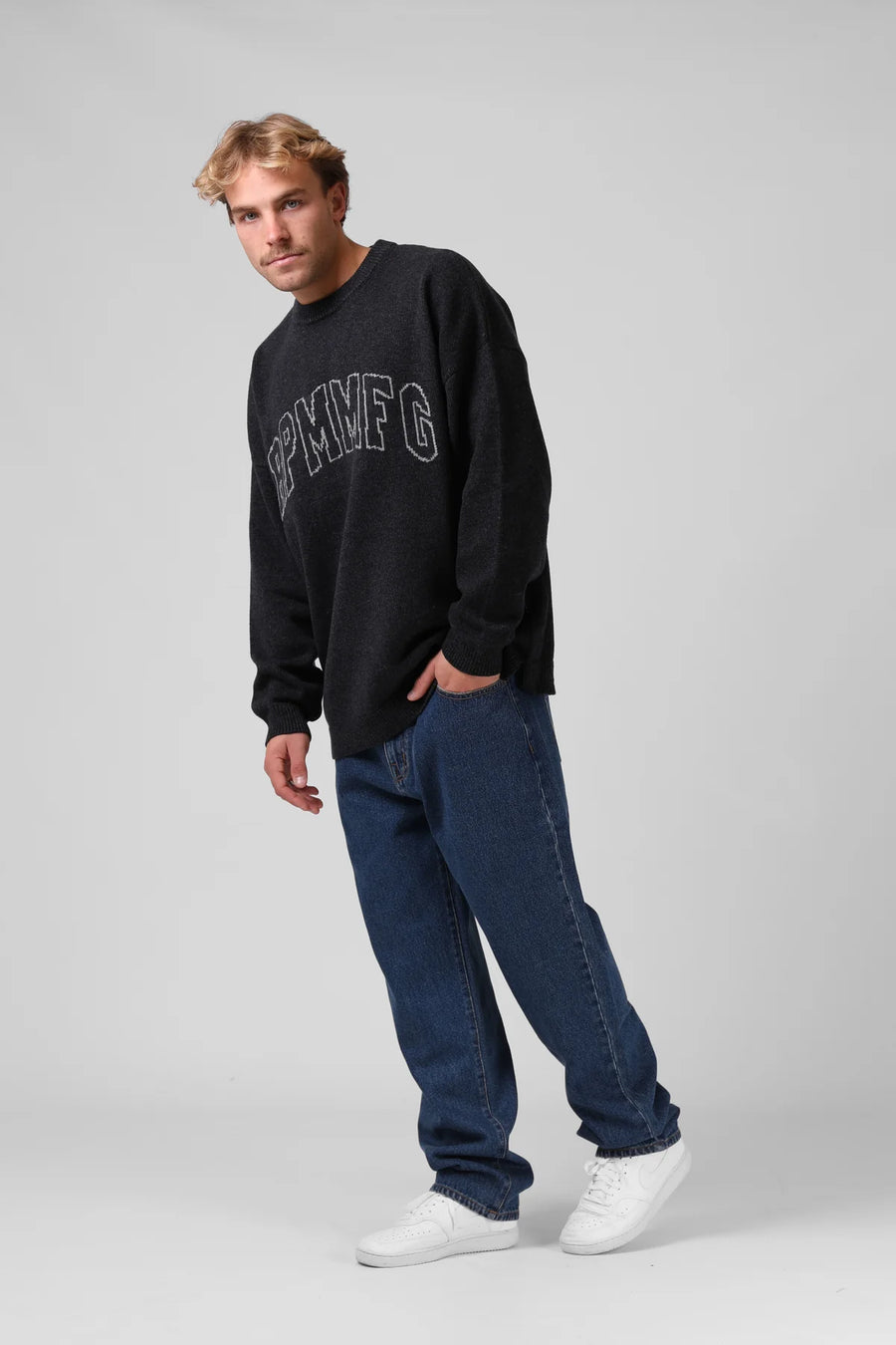 RPM SLOUCH VARSITY KNIT - BLACK MARL - WILDROSE