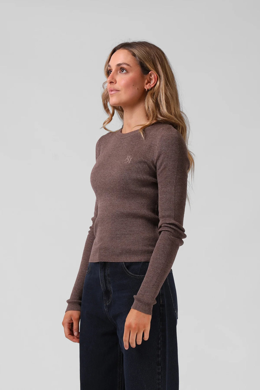 RPM KNITTED L/S - BROWN MARLE - WILDROSE