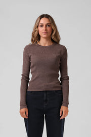 RPM KNITTED L/S - BROWN MARLE - WILDROSE