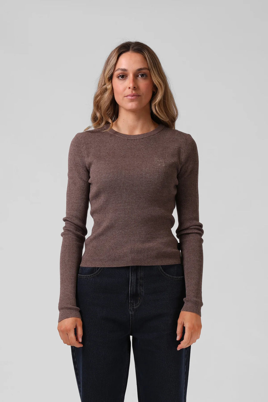 RPM KNITTED L/S - BROWN MARLE - WILDROSE