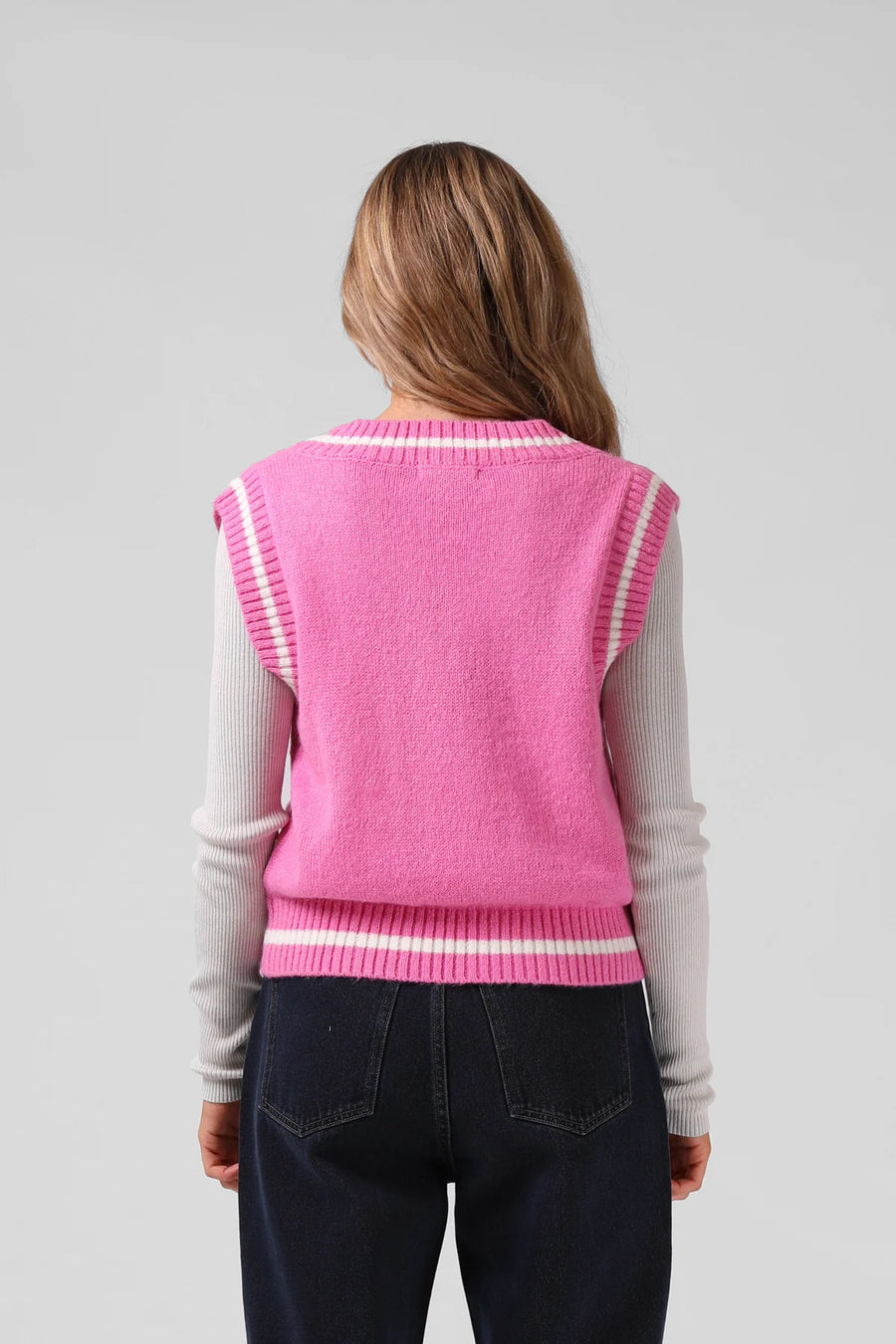 RPM V KNIT VEST - HOT PINK - WILDROSE