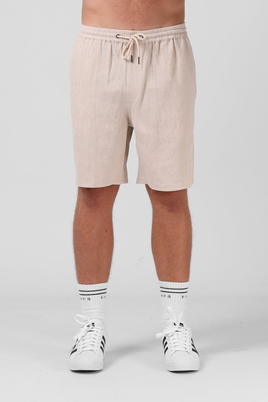 RPM LINEN SHORT - NATURAL MARL - WILDROSE