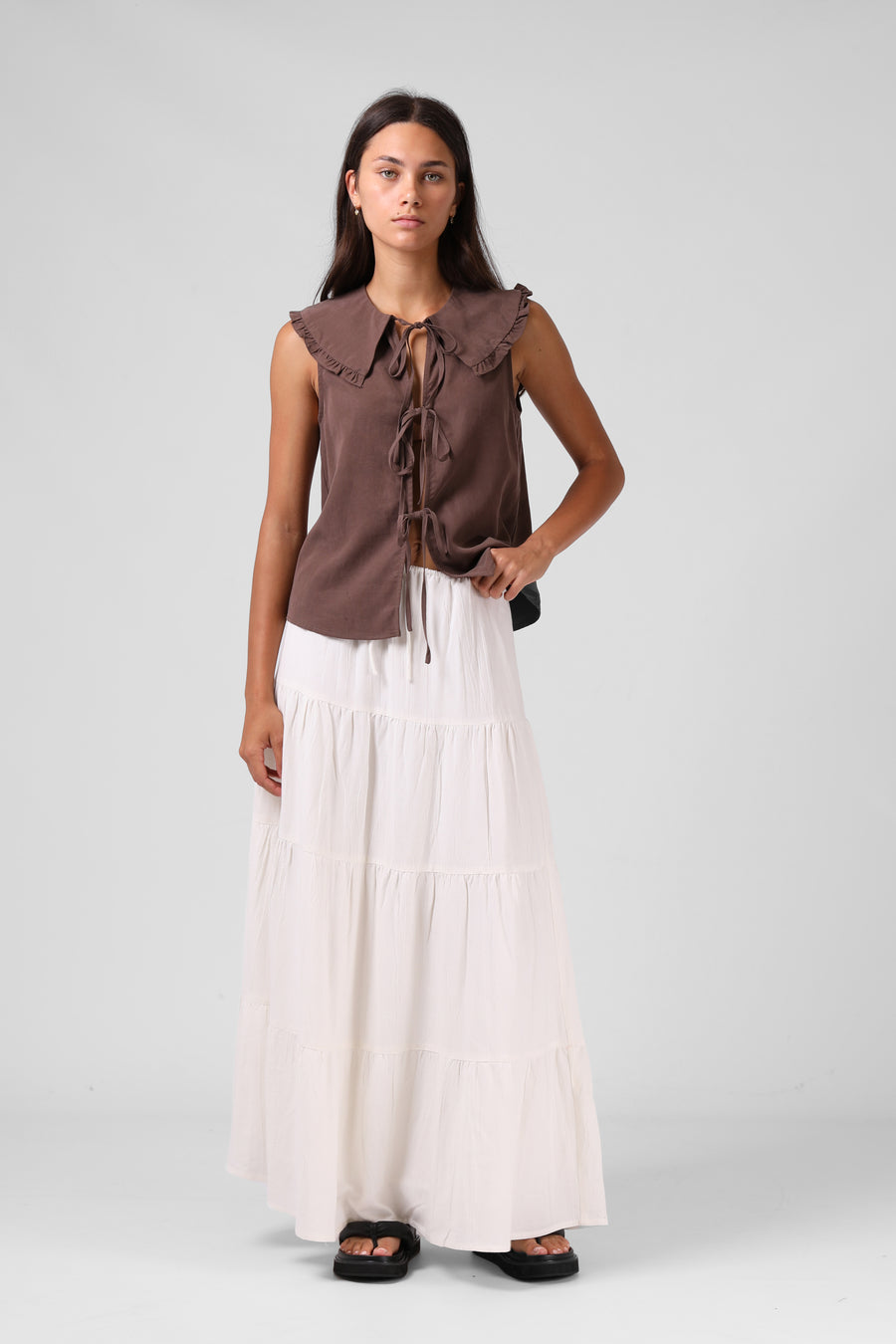 RPM ADDISON BLOUSE - CHOCOLATE - WILDROSE