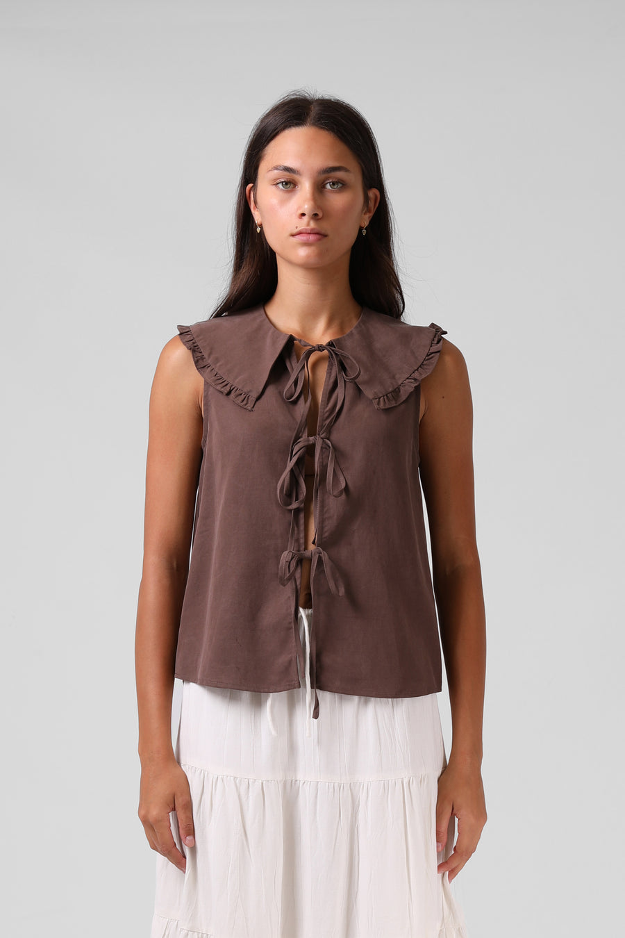 RPM ADDISON BLOUSE - CHOCOLATE - WILDROSE
