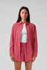 RPM OVERSIZE SHIRT - RED PINSTRIPE - WILDROSE