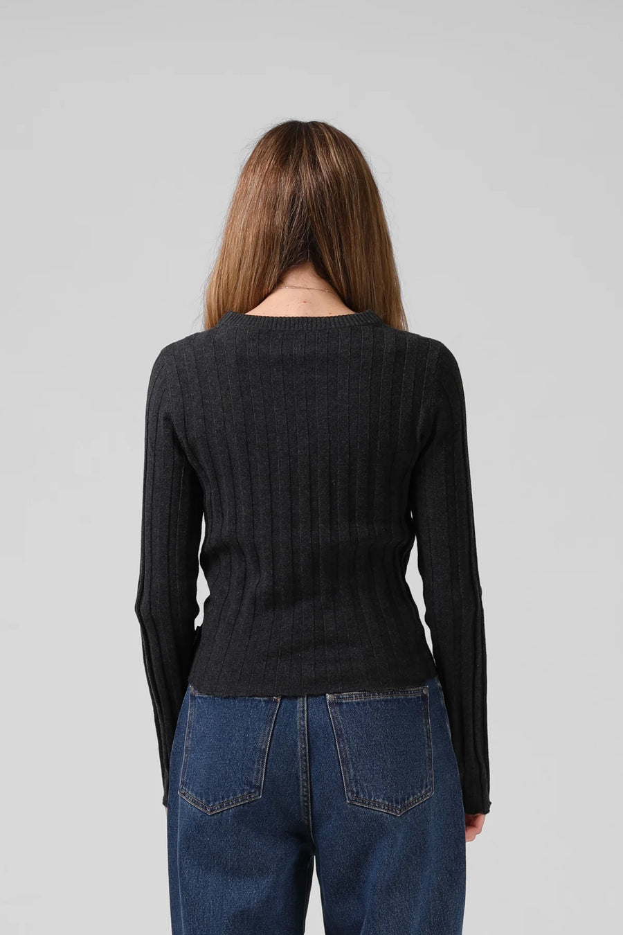 RPM KNITTED L/S - BLACK MARL- WILDROSE