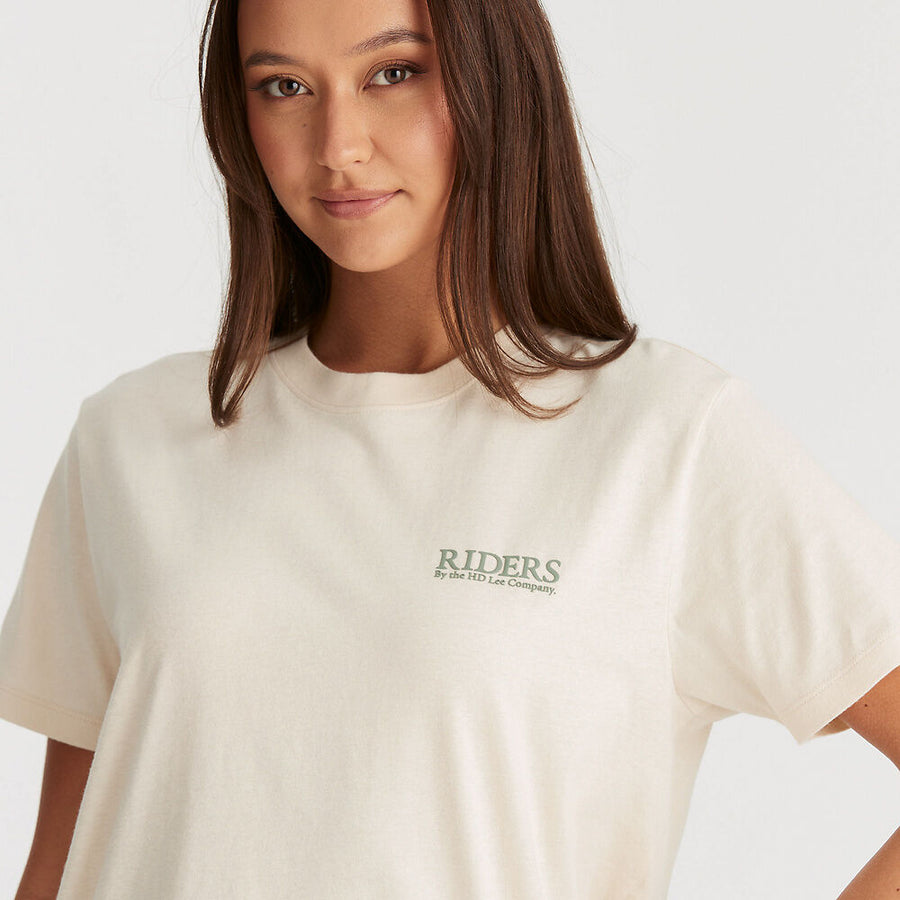 RIDERS BY LEE RELAXED TEE - OAT MILK - WILDROSE