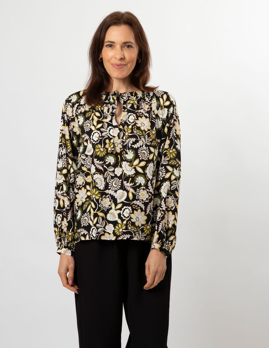 STELLA + GEMMA SAWYER BLOUSE - FOLK FLORAL - WILDROSE