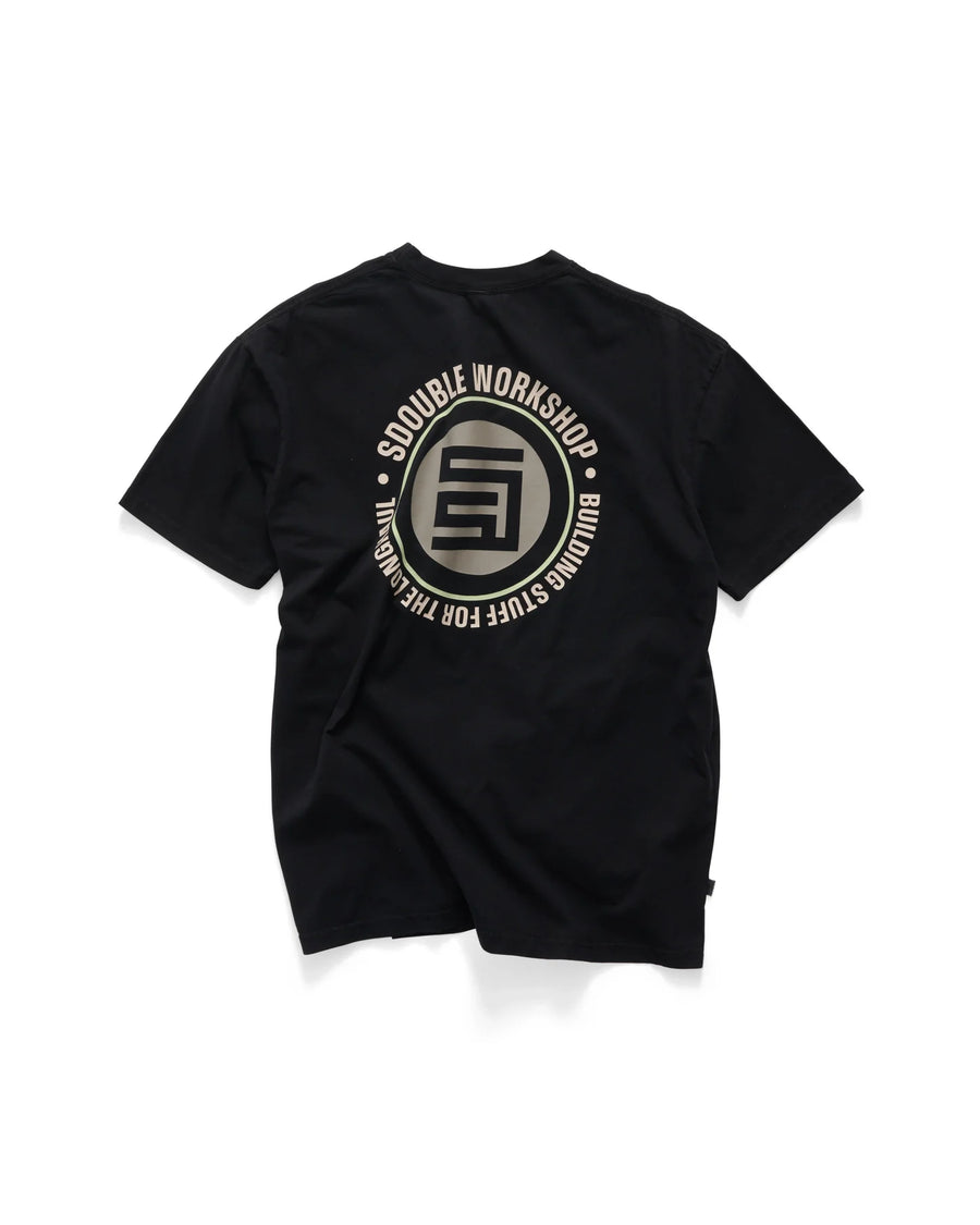 S DOUBLE WORKSHOP DOT SS TEE - PIGMENT BLACK - WILDROSE