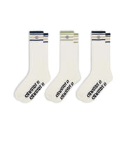 S DOUBLE STRIPE S -DOT SOCK 3PK  - WILDROSE
