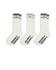 S DOUBLE STRIPE S -DOT SOCK 3PK  - WILDROSE