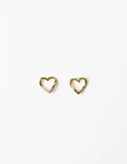 STELLA + GEMMA EARRING GOLD OUTLINE HEART STUD - WILDROSE
