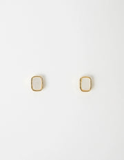 STELLA + GEMMA EARRING GOLD MOTHER OF PEARL CUBE - WILDROSE