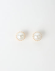 STELLA + GEMMA EARRING GOLD MOTHER OF PEARL DOME - WILDROSE
