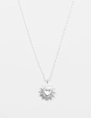 STELLA + GEMMA NECKLACE SILVER HEART SUNSHINE - WILDROSE