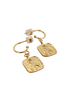 PENNY FOGGO SQUARE MOON HALF HOOPS - GOLD - WILDROSE