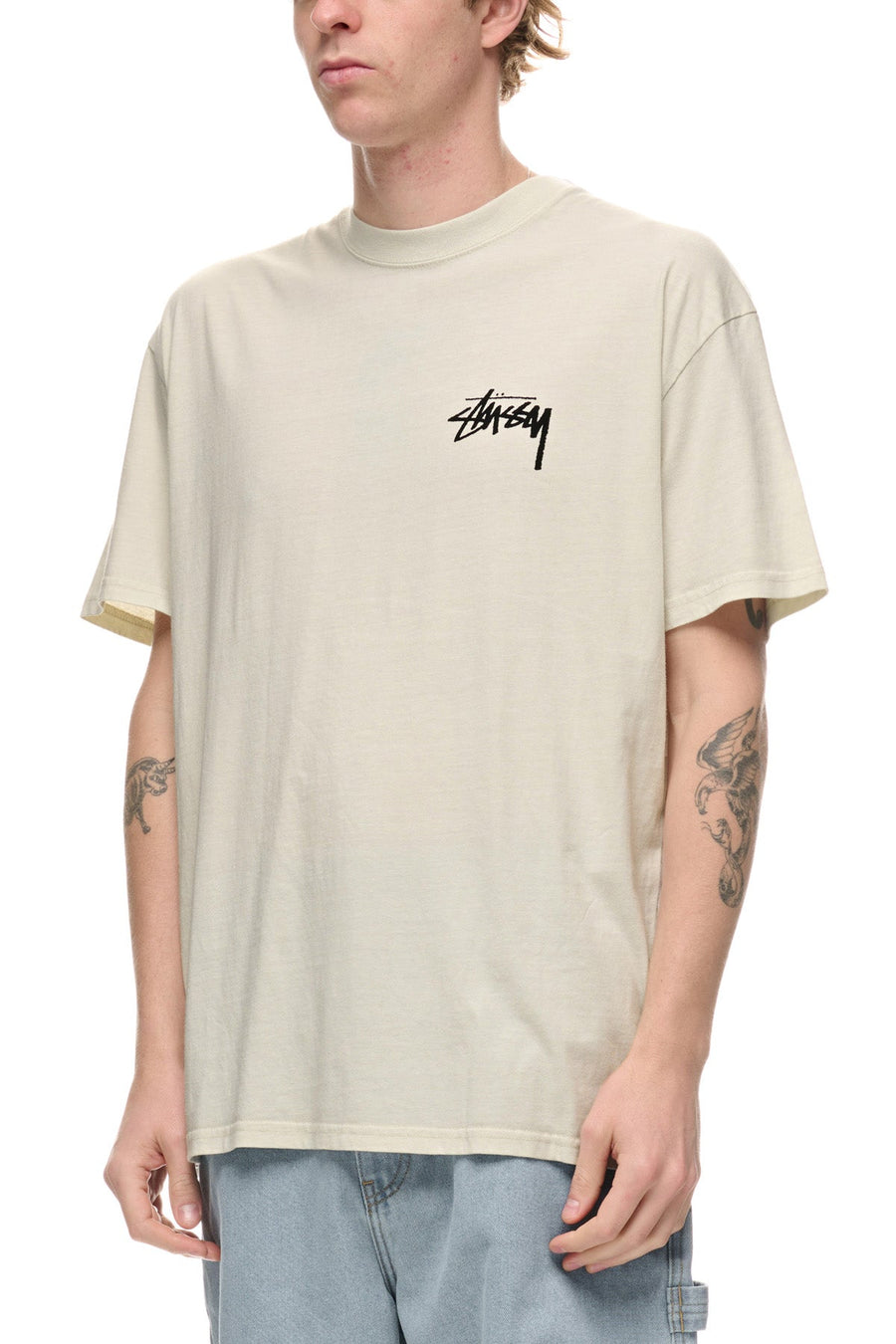 STUSSY S TALK SS TEE - PIGMENT WASHED WHITE - WILDROSE