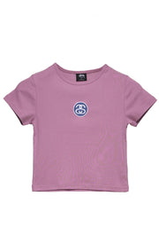 STUSSY SS LINK RIB TEE - ORCHID - WILD ROSE