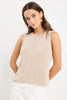 AMONG THE BRAVE SALUTE SAND RELAXED SLEEVELESS KNIT TANK TOP - WILDROSE