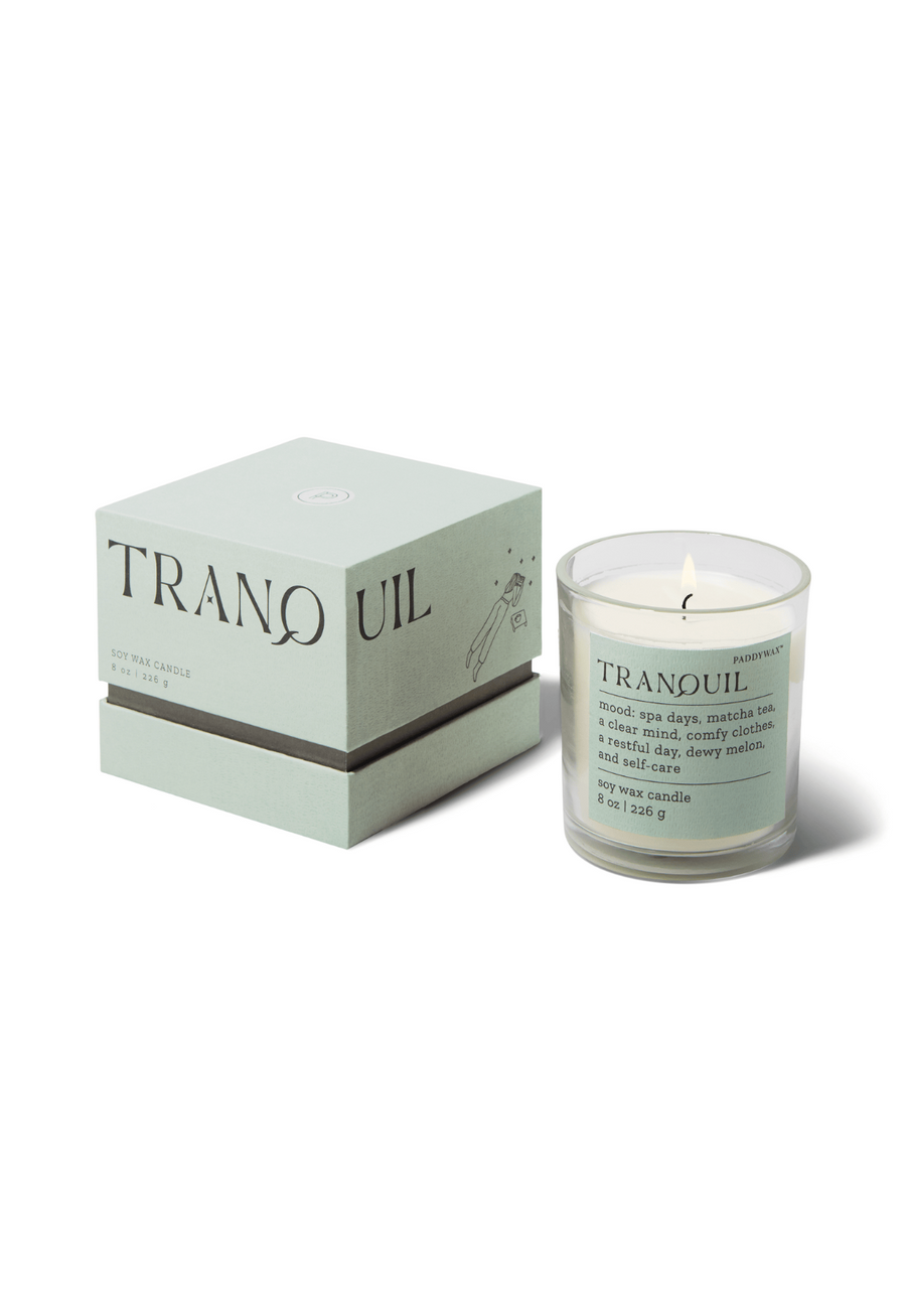 MOOD 'TRANQUIL' GLASS CANDLE - LUSH PALMS - WILD ROSE