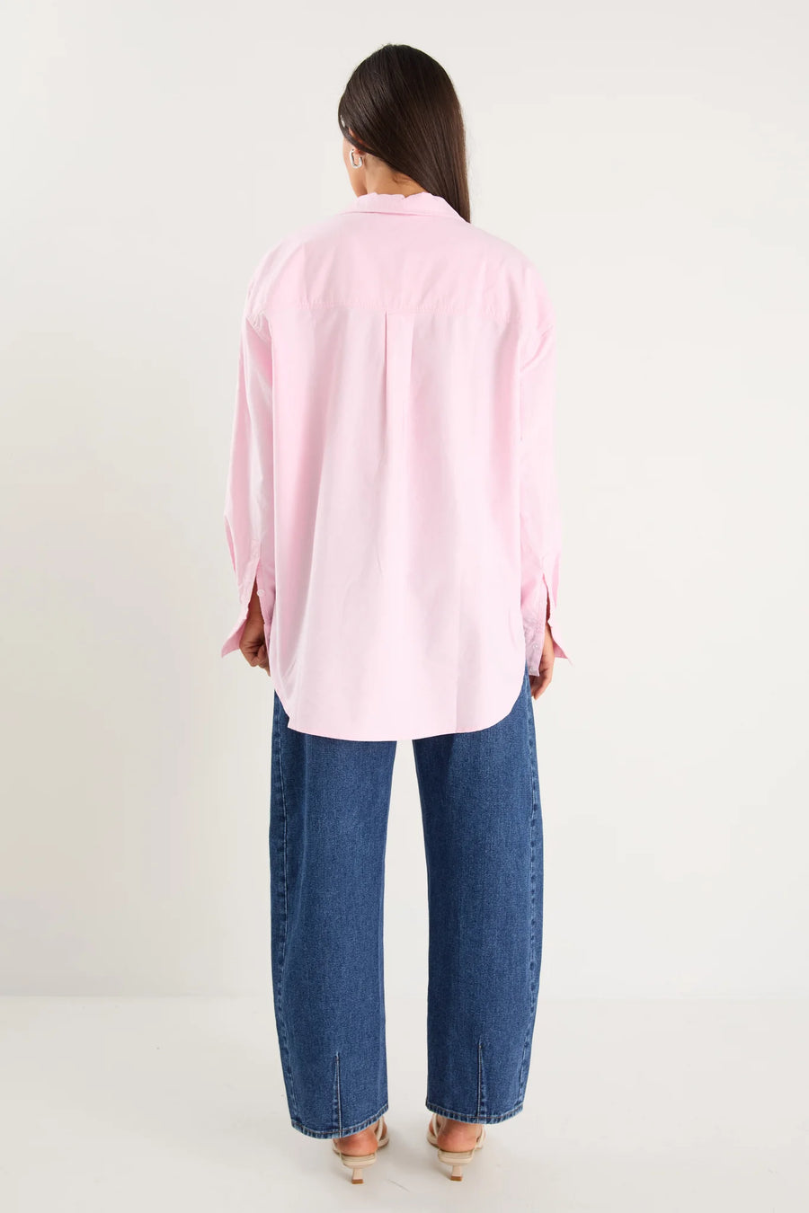 STORIES TO BE TOLD SIGNATURE PINK OXFORD BOYFRIEND SHIRT - WILDROSE