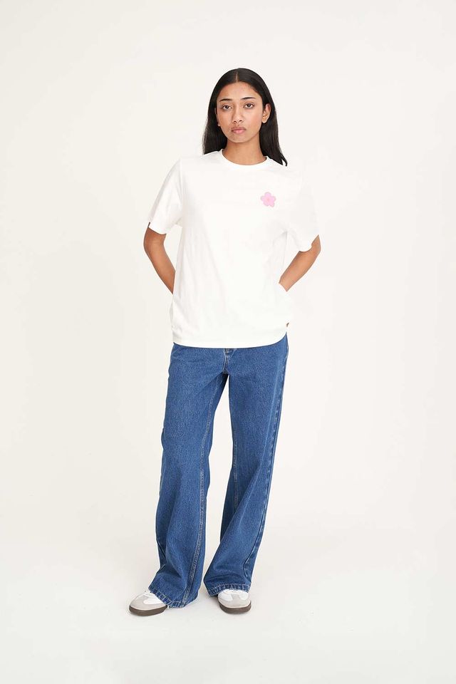HUFFER CLASSIC TEE 170/FLOWERBOMB - CHALK - WILDROSE