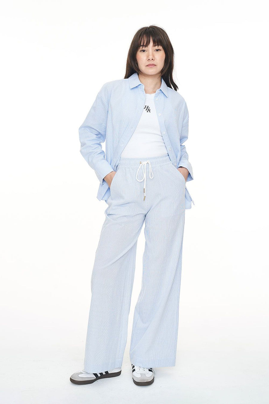 HUFFER CRUISE LOUNGE PANT - BLUE HAZE/CHALK - WILDROSE