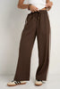 STORIES TO BE TOLD TOWNIE CHOCOLATE STRIPE SIDE TAPE WIDE LEG PANTS - WILDROSE