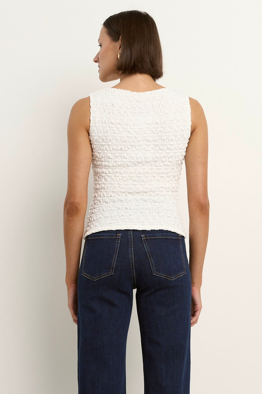 AMONG THE BRAVE UNTAMED IVORY SLEEVELESS BOATNECK TOP - WILDROSE