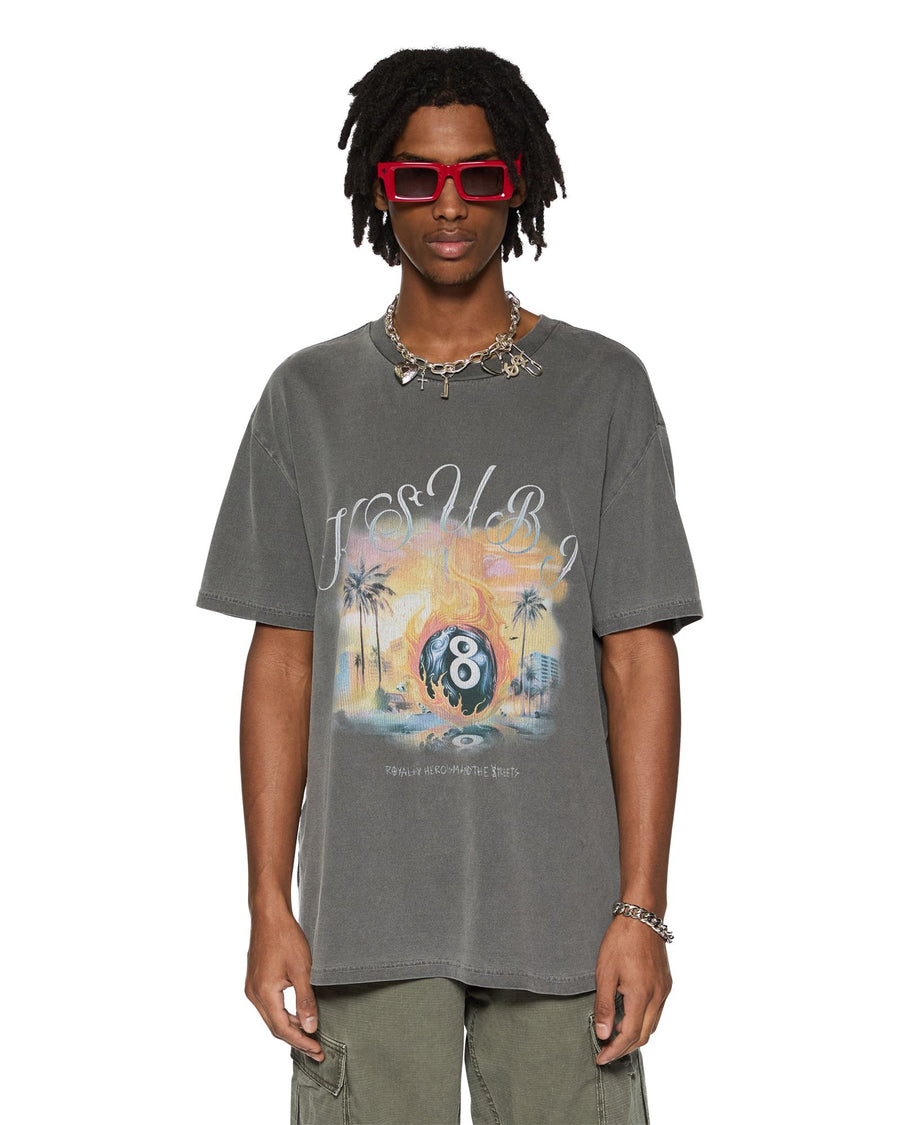 KSUBI WORLD ORDER BIGGIE SS TEE - CHARCOAL - WILDROSE