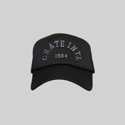 CRATE UNISEX VARSITY TRUCKER CAP - BLACK - WILDROSE