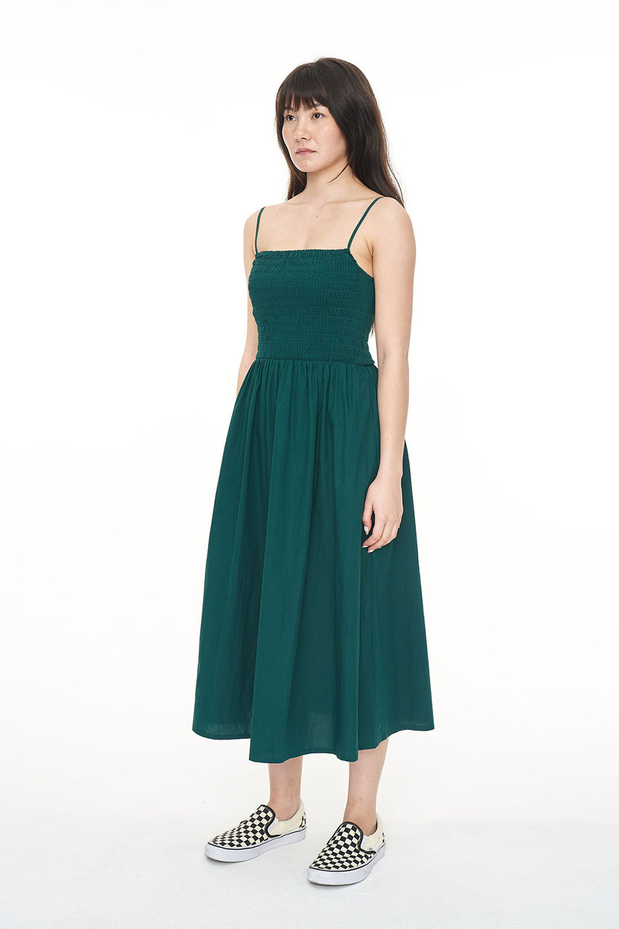 HUFFER CRUISE LOU MIDI DRESS - JEWEL GREEN - WILDROSE