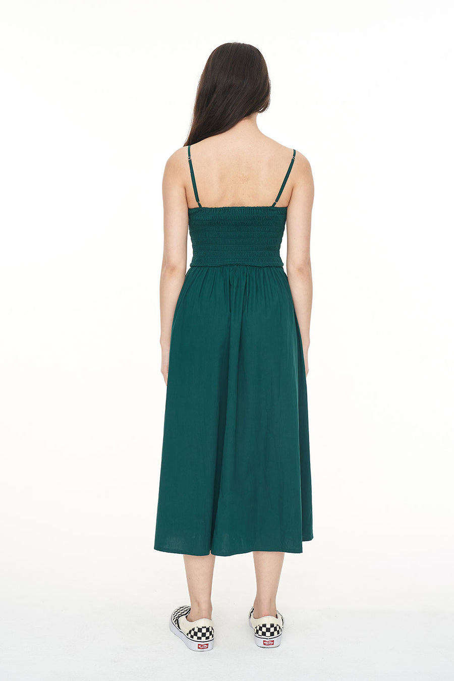 HUFFER CRUISE LOU MIDI DRESS - JEWEL GREEN - WILDROSE