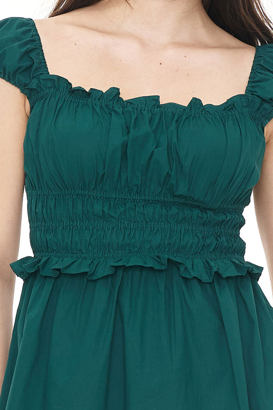 HUFFER CRUISE ISLA MINI DRESS - JEWEL GREEN - WILDROSE