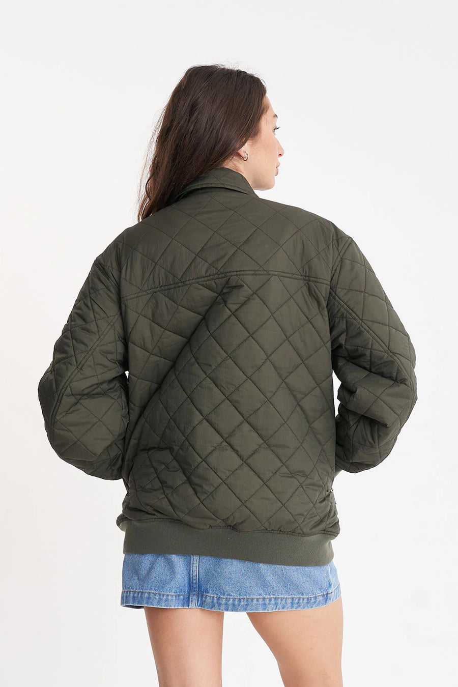 HUFFER QUILTED LONGLINE BOMBER - CYPRESS - WILDROSE